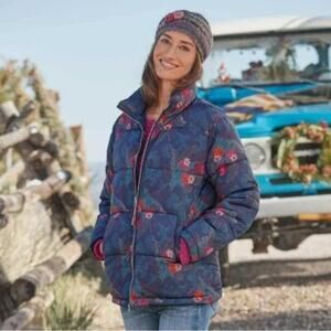 Sundance Anthropologie Jacket Women’s Kimmy Puffer Coat Floral Print Insulated